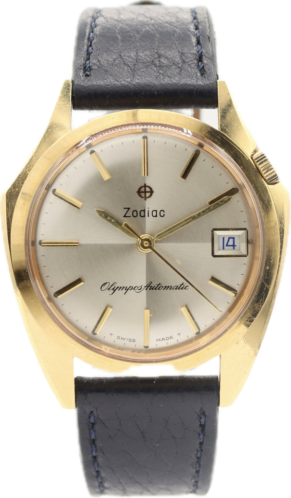 Vintage 36mm Zodiac Olympos Men's Automatic Wristwatch Swiss Made Running