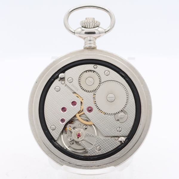 Vintage 49.5mm Tissot 17j Mechanical Hunter Pocket Watch Chrome Plated Swiss