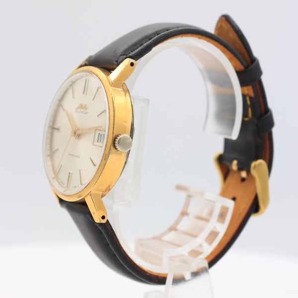 Vintage Mido Multifort Sunburst Date Men's Automatic Wristwatch 1147C Gold Tone