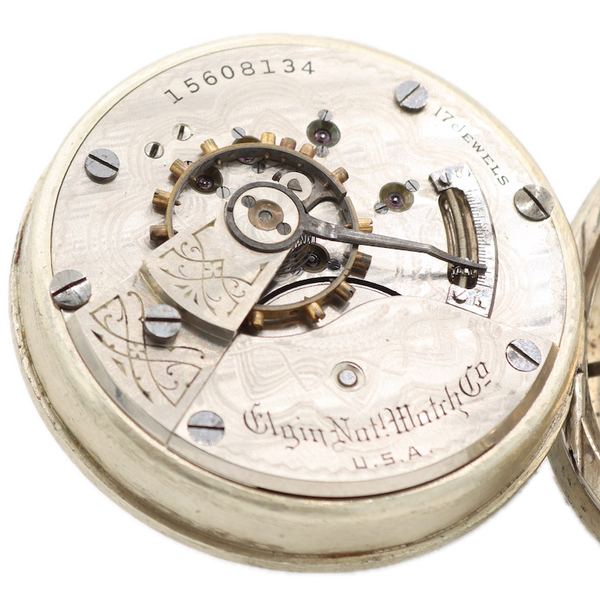 Antique 18 Size 1911 Elgin Swingout Hunter Config. Pocket Watch 335 Nickel