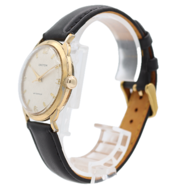 Vintage Croton Linen Men's Mechanical Wristwatch Standard 1686 Swiss Two Tone