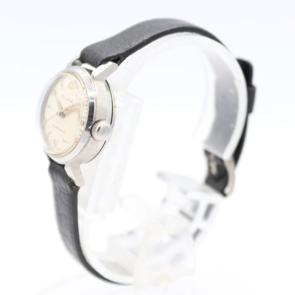 Vintage 1967 Bulova 2458 Date Ladies Automatic Wristwatch 7BEACD Swiss Steel