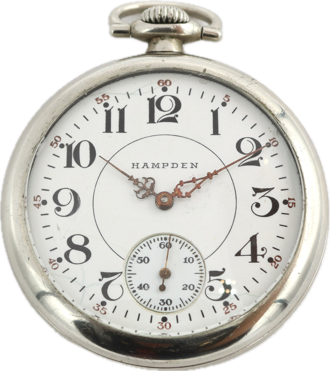 Antique 16 Size Hampden Railroad Pocket Watch The Dueber Watch Co