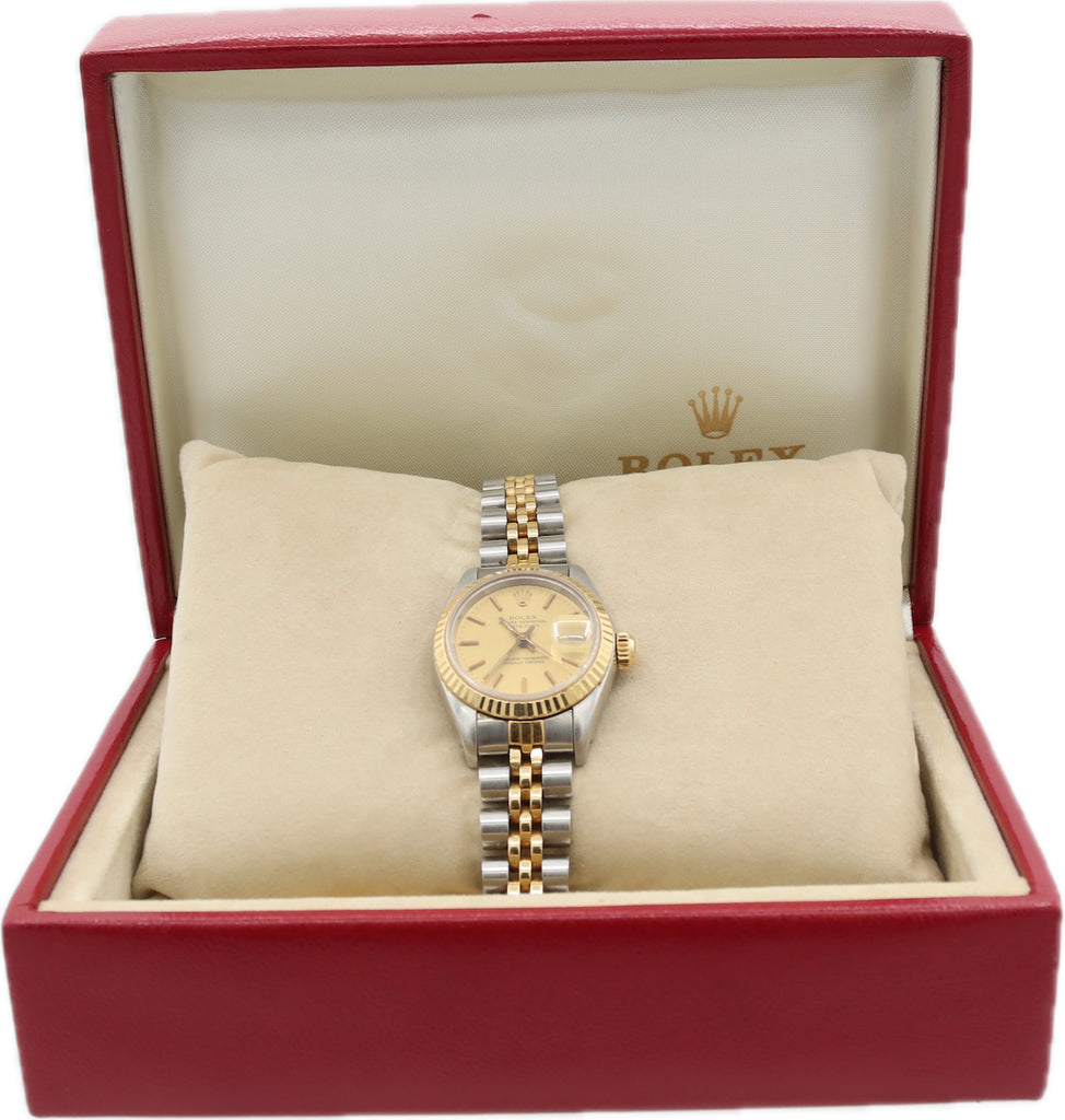 Vintage 26mm 1987 Rolex 69173 Datejust Ladies Automatic Wristwatch Steel Complete