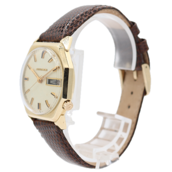 Vintage 33.5mm 1970 Accutron Octagon Men's Tuning Fork Wristwatch USA 14k GF