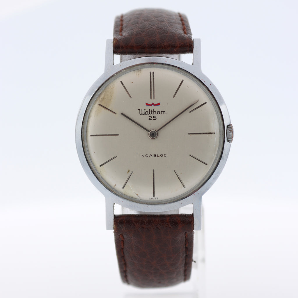 Vintage Waltham Men's Mechanical Wristwatch A. Schild 1525 Swiss Chrome Plated