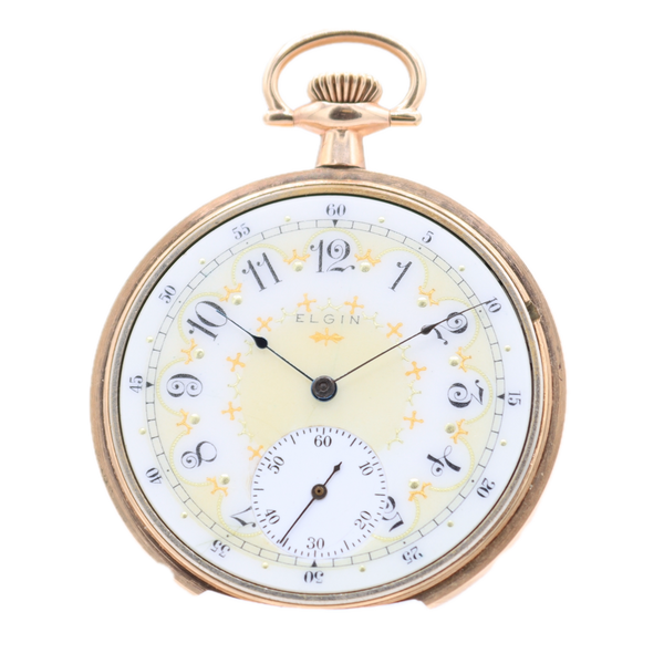 Antique 12s Elgin Multicolor 7 Jewel Mechanical Pocket Watch 197 Gold FIlled
