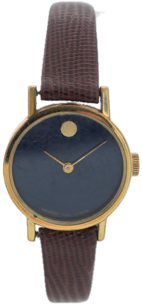 Vintage Movado 200513355 Museum Zenith Blue Ladies Mechanical Wristwatch Swiss