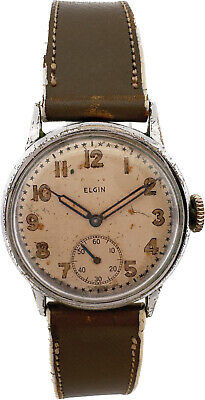 Vintage Elgin Military 15 Jewel Men's Mechanical Wristwatch 554 USA w Star Dial