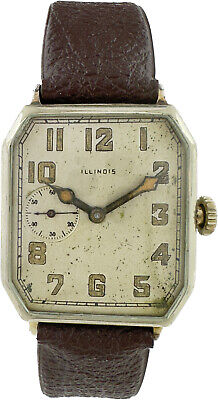 Vintage Illinois 15 Jewel Men's Manual Wristwatch Grade 903 14k GF Rectangular