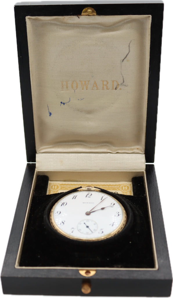 Antique 12S Howard Series 7 Mechanical Open Face Pocket Watch w Box & Papers