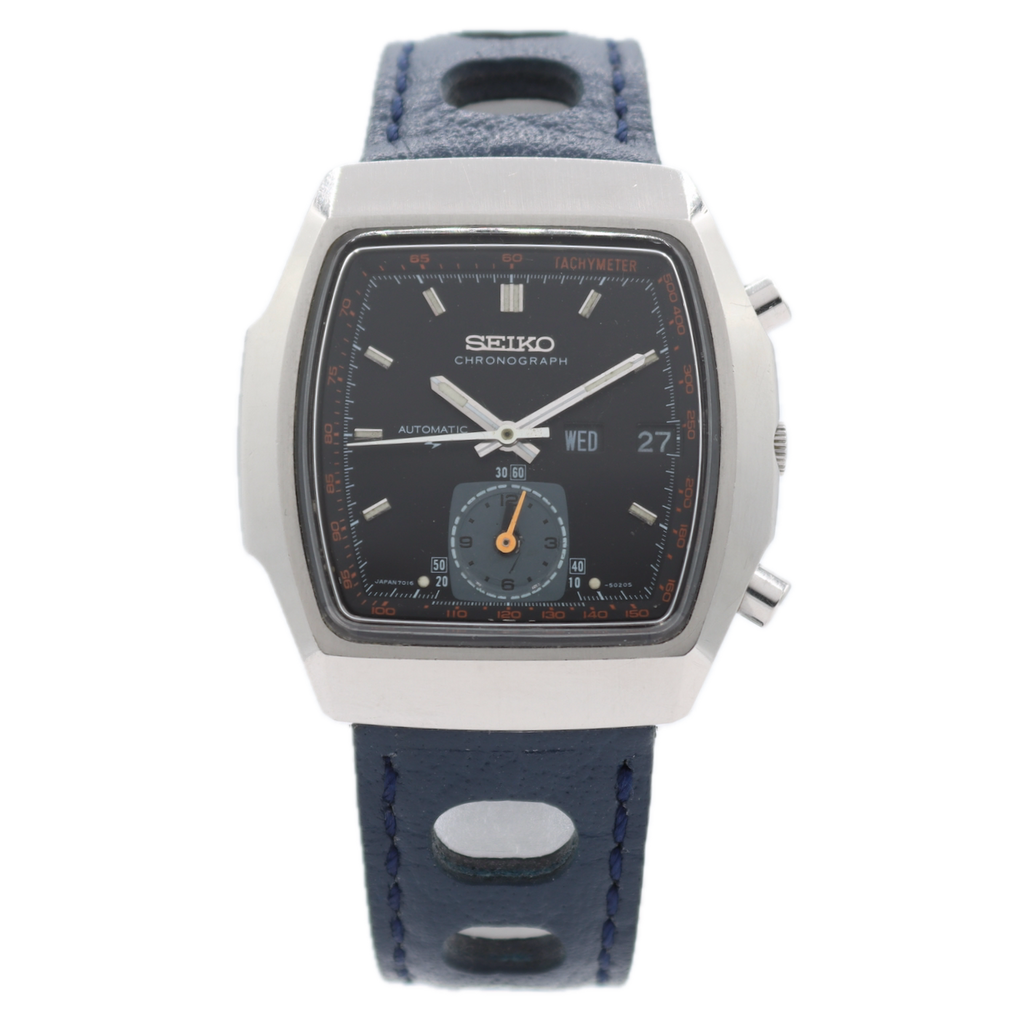 Vintage Seiko 7016-5020 Monaco Men's Automatic Chronograph Wristwatch Steel