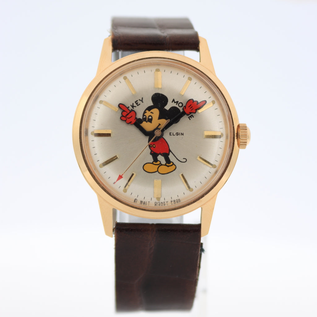 Vintage Elgin Mickey Mouse Men's Mechanical Wristwatch w Box New Old Stock