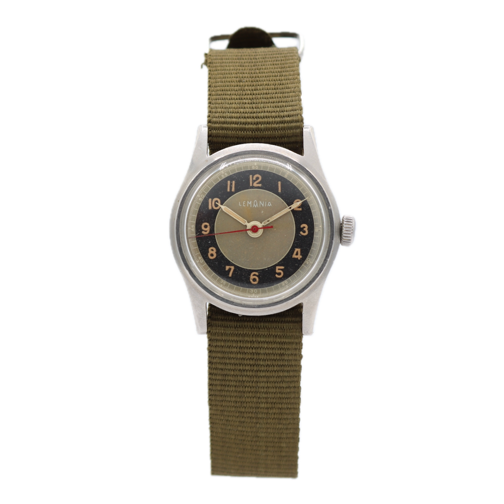 Vintage Lemania 192C Bullseye Dial 17J Men's Mechanical Wristwatch Swiss S.Steel