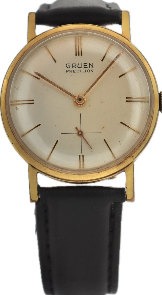 Vintage Gruen Precision James Bond Men's Mechanical Wristwatch 510 Gold Tone