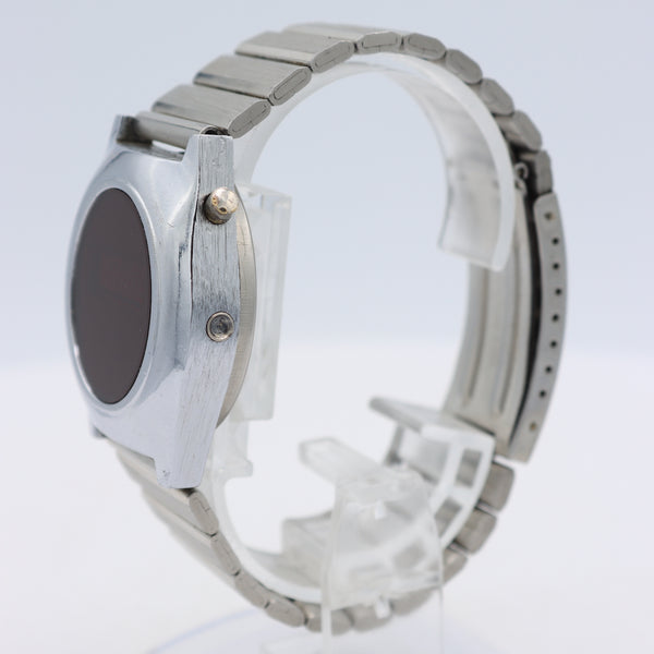 Vintage Unbranded Time Computer Men's Digital LED Wristwatch USA Steel & Chrome