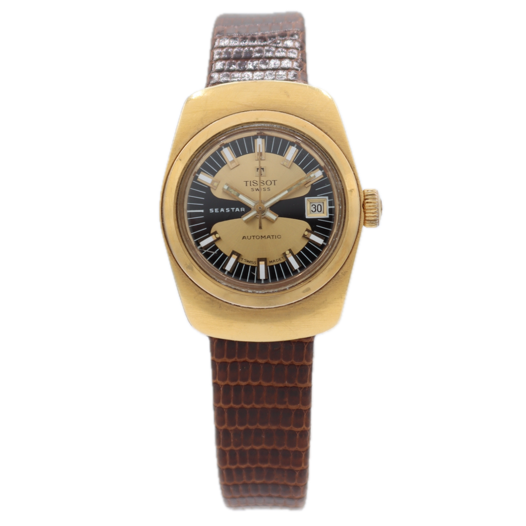 Vintage 1974 Tissot Seastar Ladies Automatic Wristwatch 2381 Swiss Gold Plated
