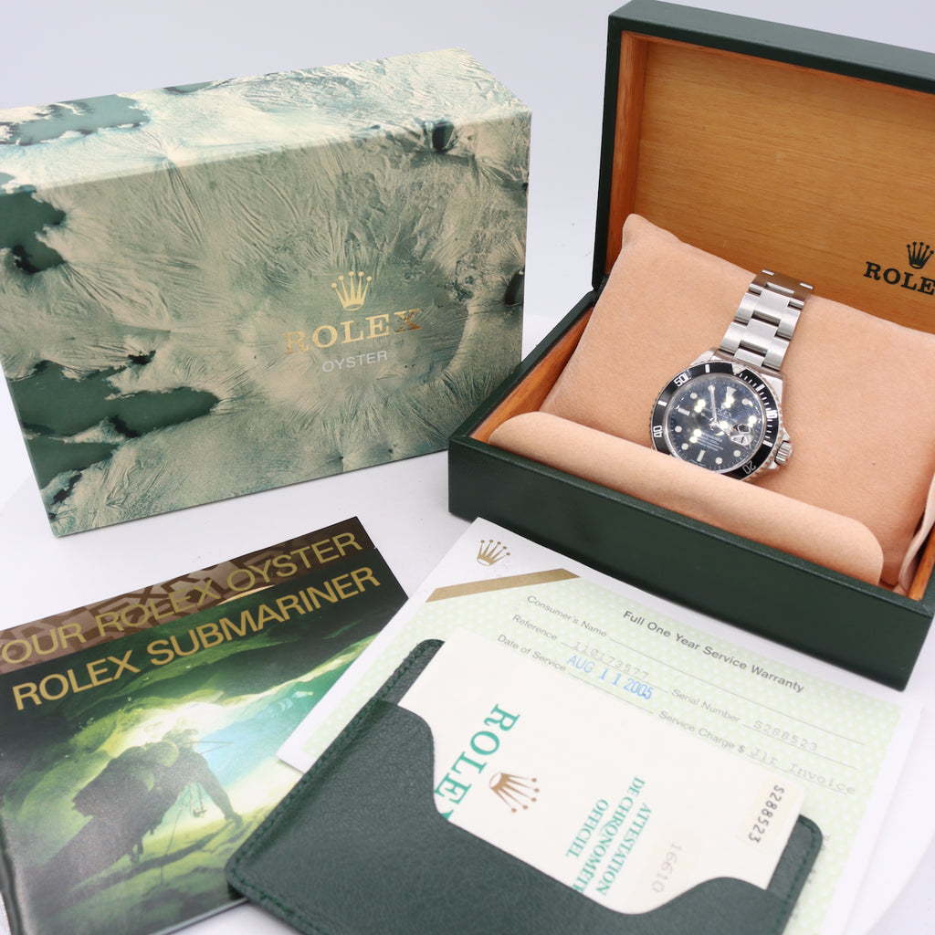 Vintage Rolex 16610 Submariner Men's Automatic Wristwatch