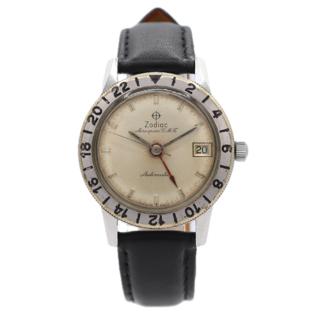 Vintage Zodiac 752.925 Aerospace GMT Men's Automatic Wristwatch 752 Swiss Steel