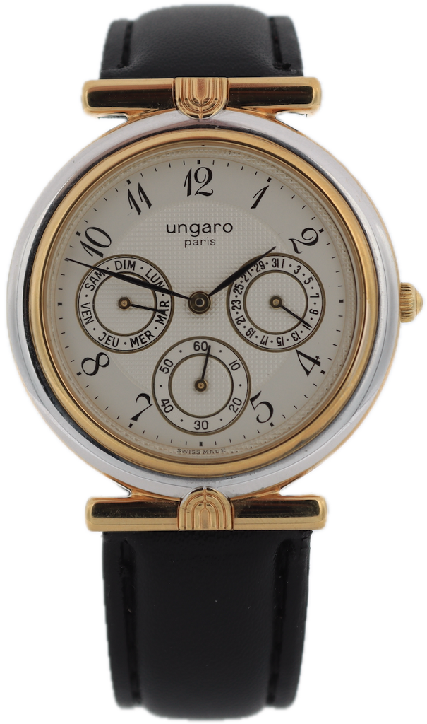 Vintage Emanuel Ungaro 873 Double Calendar Paris Ladies Quartz Wristwatch