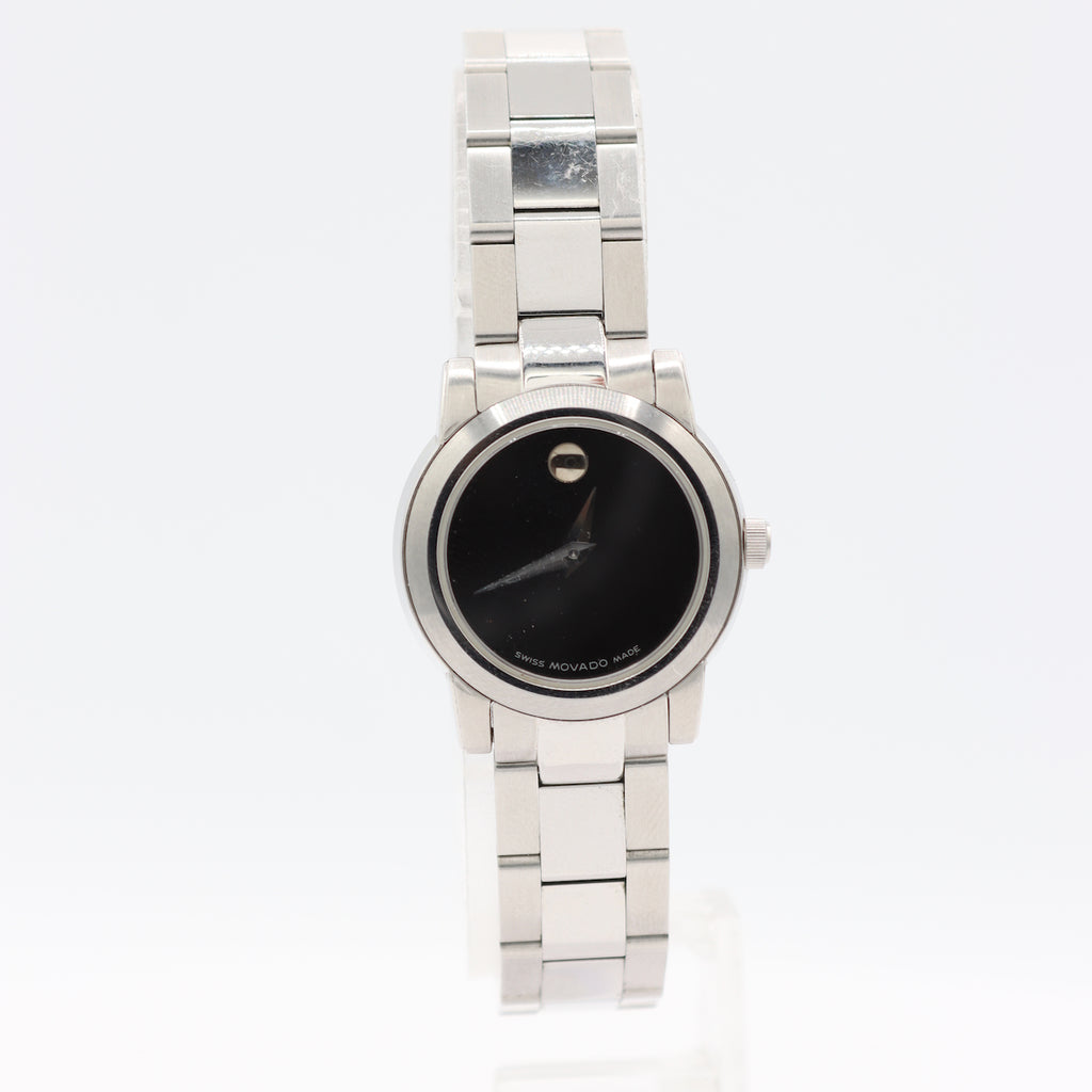 24mm Movado 84.E4.1846 Museum Ladies Quartz Wristwatch Swiss Stainless Steel