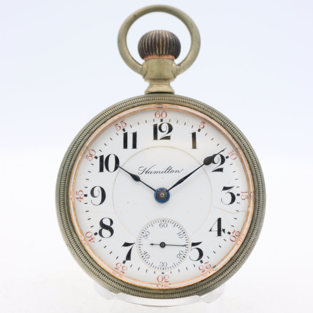 Antique 18s 1909 Hamilton 17j Mechanical Open Face Railroad Pocket Watch 936
