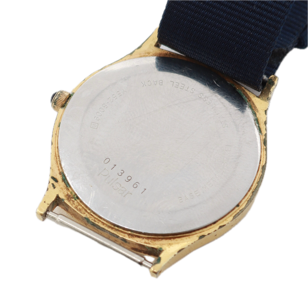 Vintage Pulsar Y552-8009 Roman Dial Date Men's Quartz Wristwatch