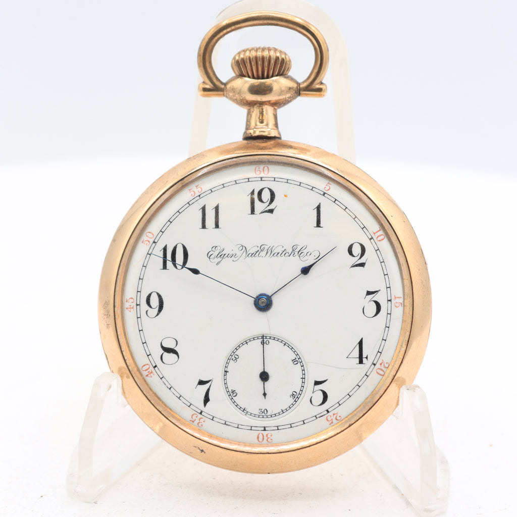 Antique 16s 1889 Elgin Mechanical Open Face Pocket Watch 105 20 Year GFUSA