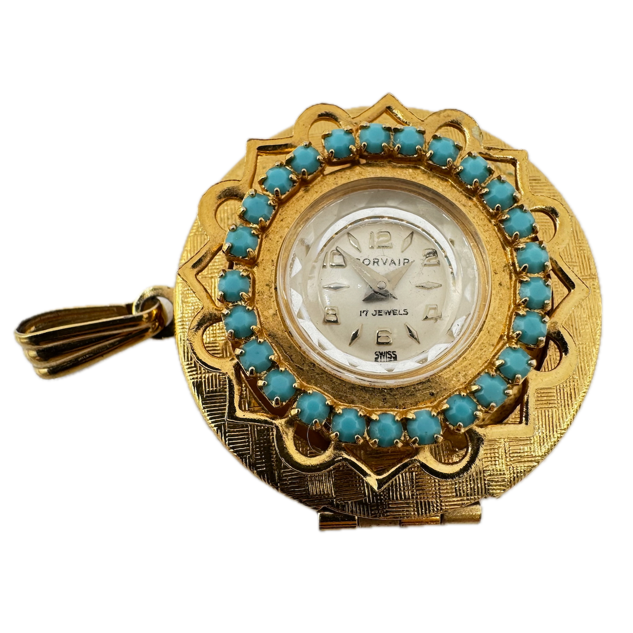 Vintage Corvair Jeweled 17 Jewel Mechanical Pocket / Pendant Watch