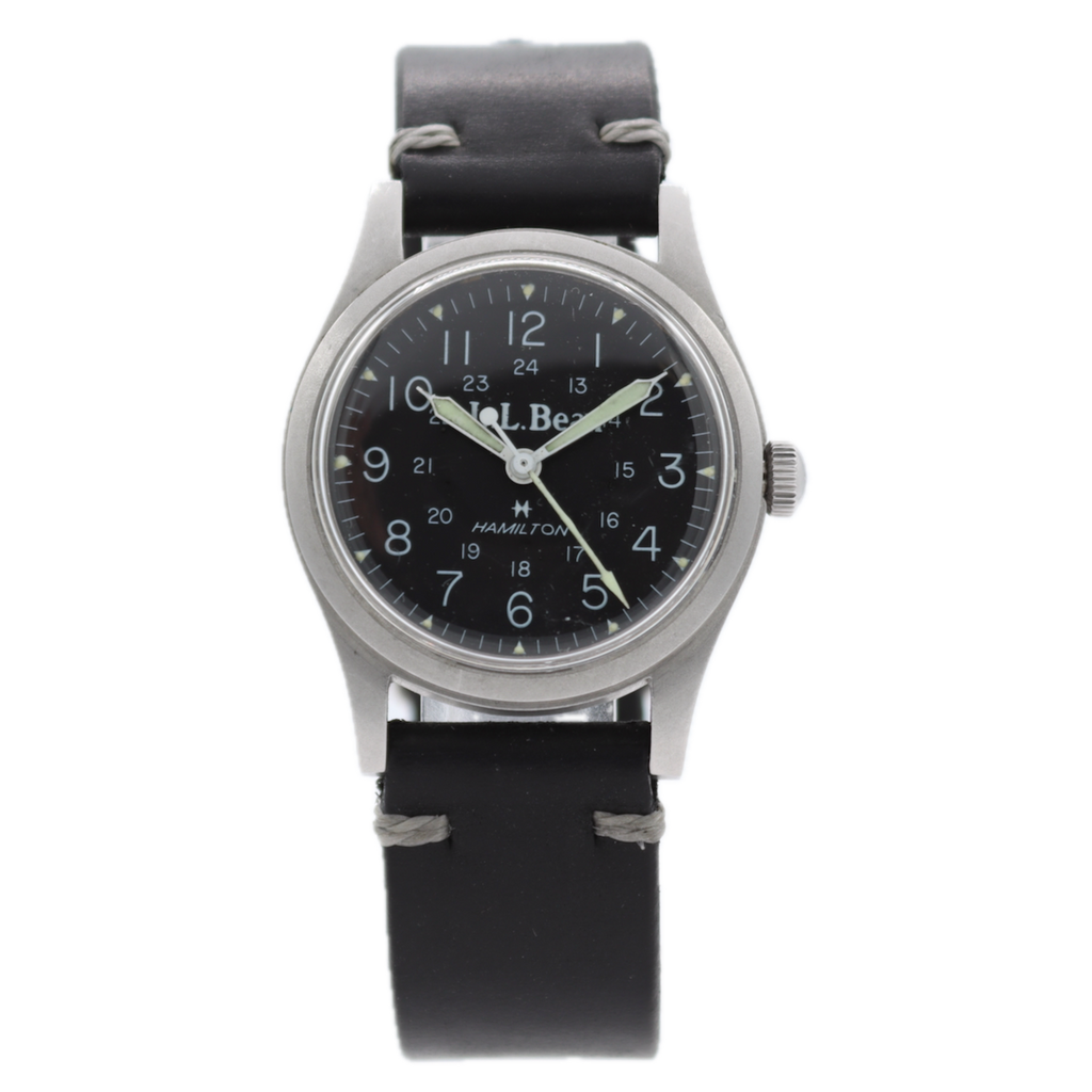 Vintage 33mm L.L. Bean 9219 Khaki Field Men's Mechanical Wristwatch Swiss Steel