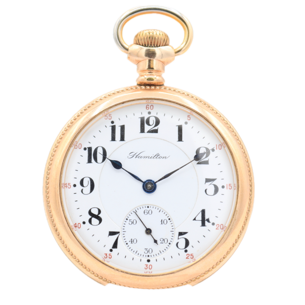 Antique 16s 1918 Hamilton Beaded 21 Jewel Mechanical Railroad Pocket Watch 992