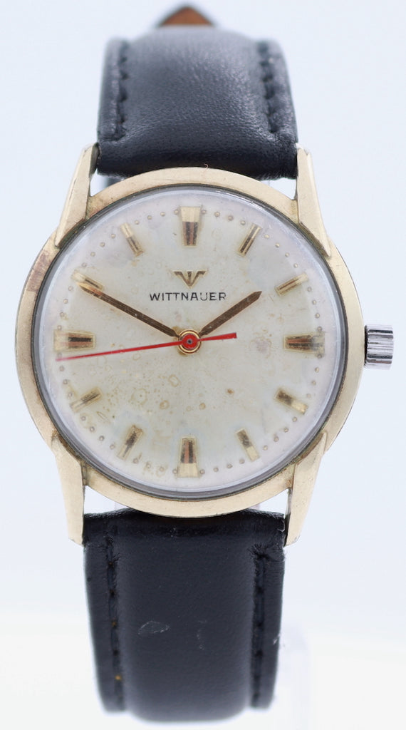 Vintage Wittnauer Sunburst Dial Men's Automatic Wristwatch Swiss Steel & 10k GF