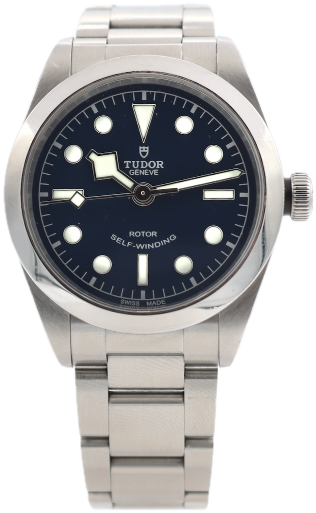Tudor 79500 Heritage Black Bay Blue Smiley Men's Automatic Wristwatch ETA 2824