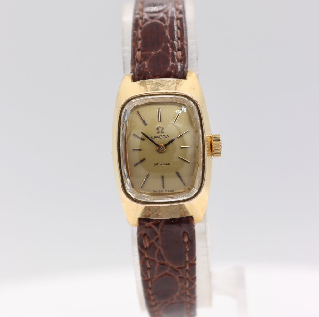 Vintage 17mm Omega 511.436 Ladies Mechanical Wristwatch 1070 Swiss Gold Plated