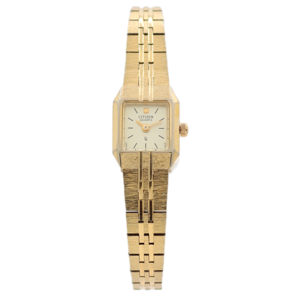 13mm Citizen 79001 Cocktail Size Ladies Quartz Wristwatch Japan Gold Tone