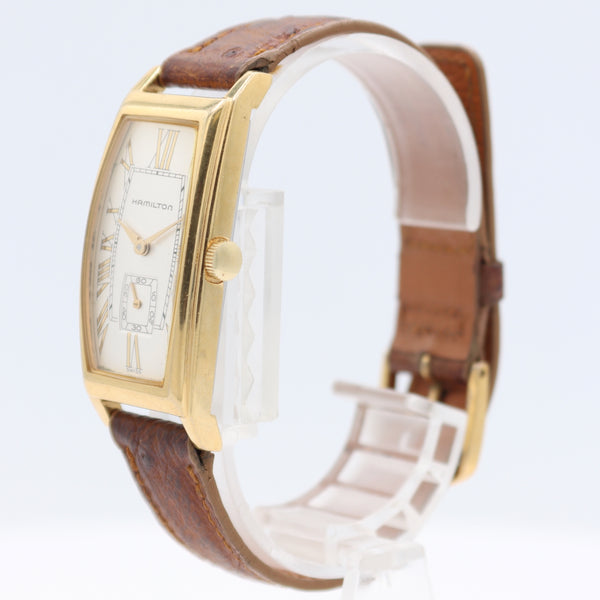 Vintage 21mm Hamilton Carlisle Reissue 15 JMen's Quartz Wristwatch Gold Tone