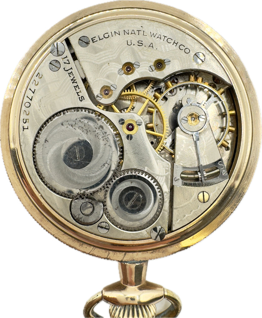 Elgin 16s 17 jewel gold filled pocketwatch shops