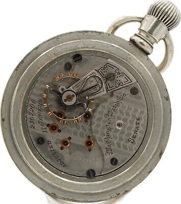 Antique 18S Washington Senate 17Jewel Mechanical Pocket Watch Illinois 79 Nickel