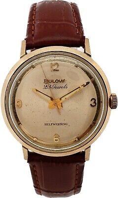 Vintage Bulova 23 Jewel Men Automatic Wristwatch 10 BZAC 10k RGP wPartMirrorDial