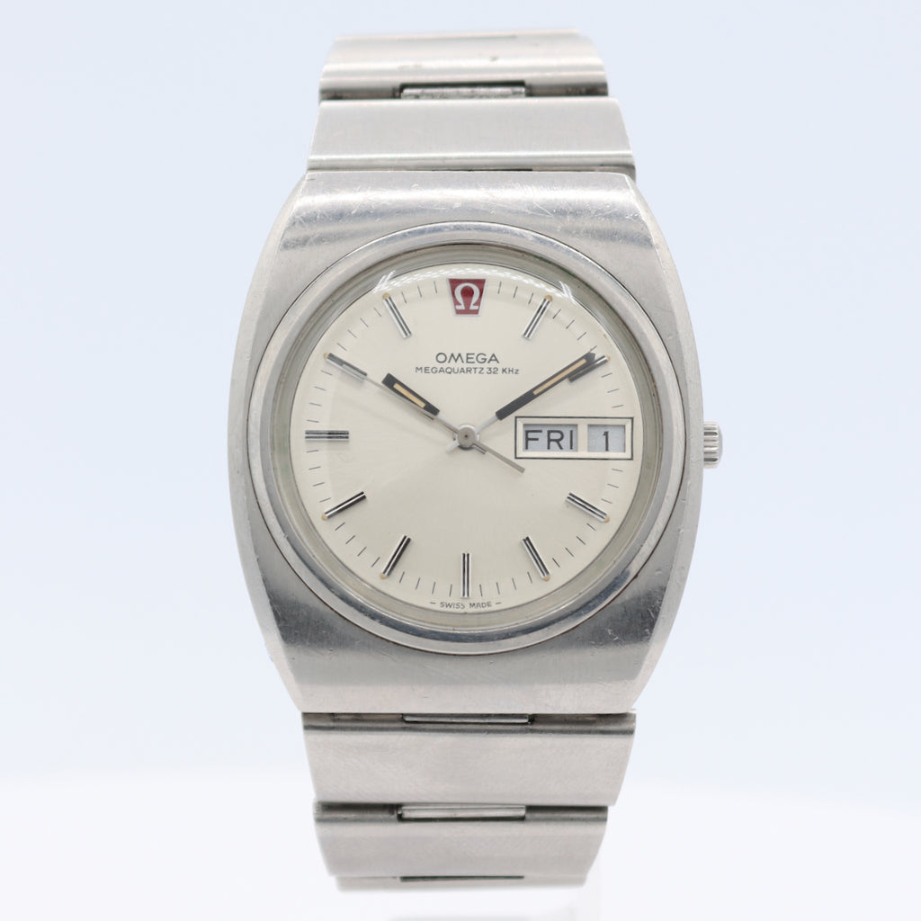 Vintage Omega 196.0030 Megaquartz Day Date Men's Quartz Wristwatch 1310 Steel