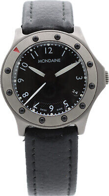 34mm Mondaine Titan Men's Quartz Wristwatch Swiss Made Titanium Divers Style