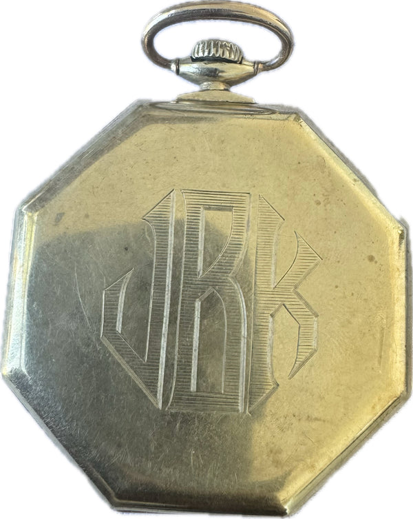 Antique 10s 1870 Gruen Hexagonal 17 Jewel Pocket Watch Verithin Gold Filled