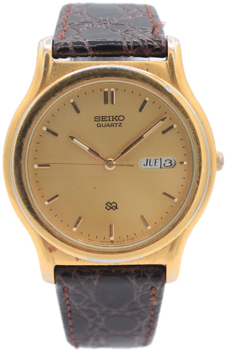 セイコー　21jewelrys SEIKO MEN'S 5Y39-1069 VINTAGE NOT-WORKING DRESS QUARTZ