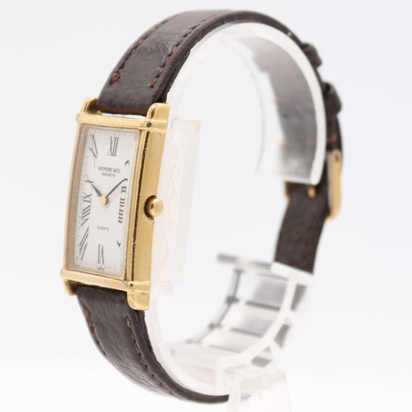 18mm Raymond Weil Roman Ladies Quartz Wristwatch Swiss Gold Plated Rectangular
