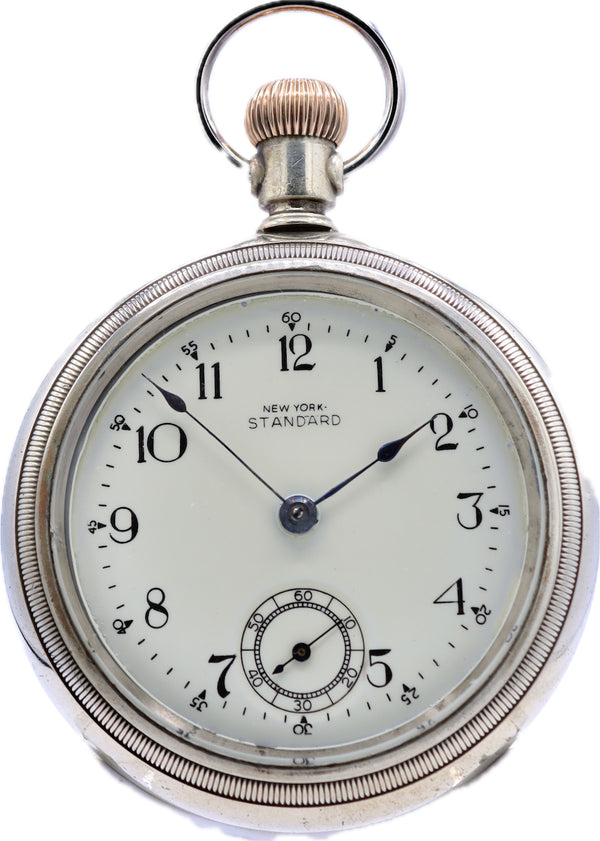 Antique 18S New York Standard Worm Drive 5 Jewel Mechanical Pocket Watch Nickel