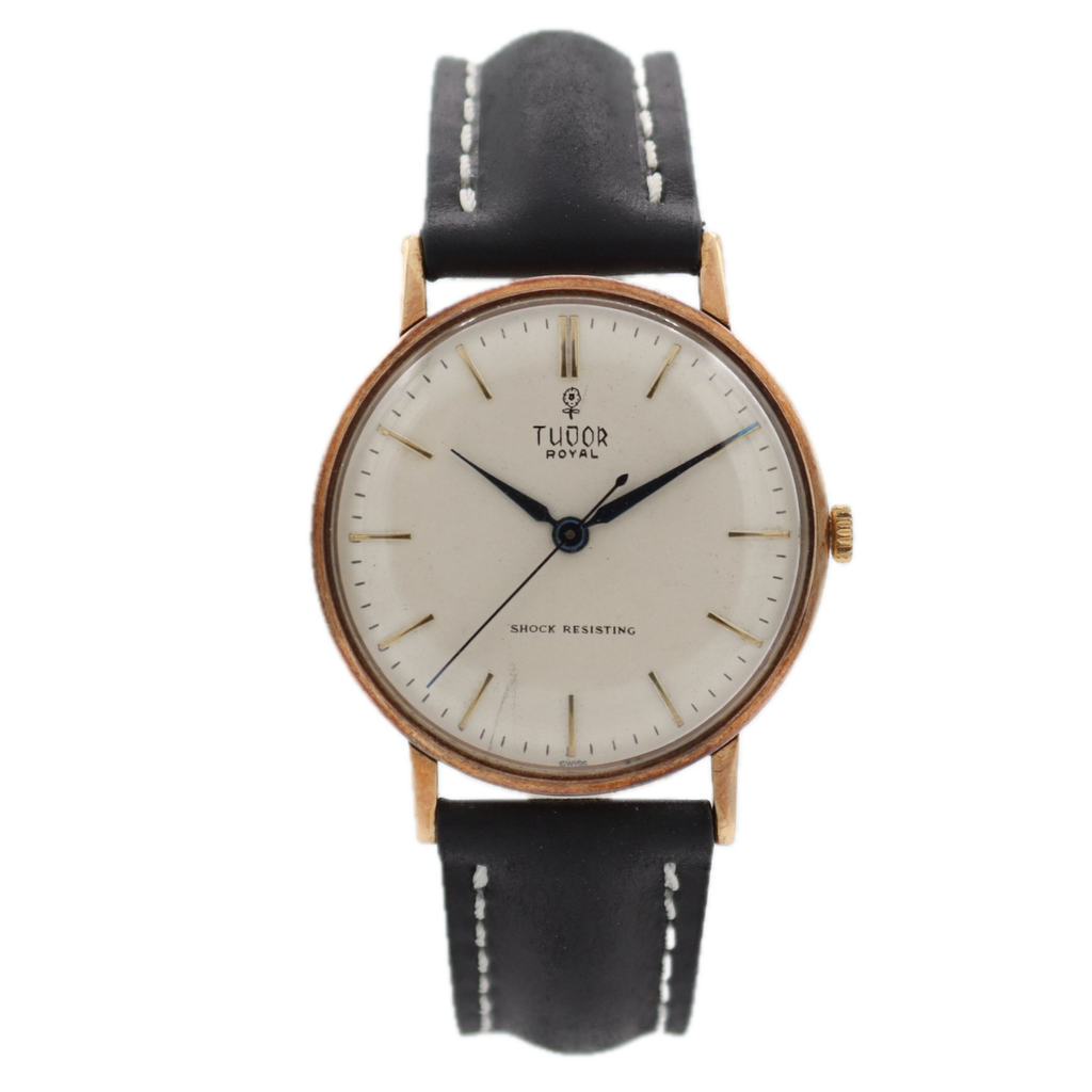 34mm Tudor Royal Men's Automatic Wristwatch Swiss 9k Gold Classic Dress Watch