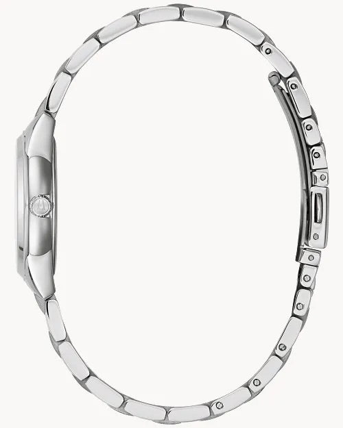 28mm Bulova 96P249 Sutton Pink Dial Ladies Quartz Wristwatch Diamond Petite