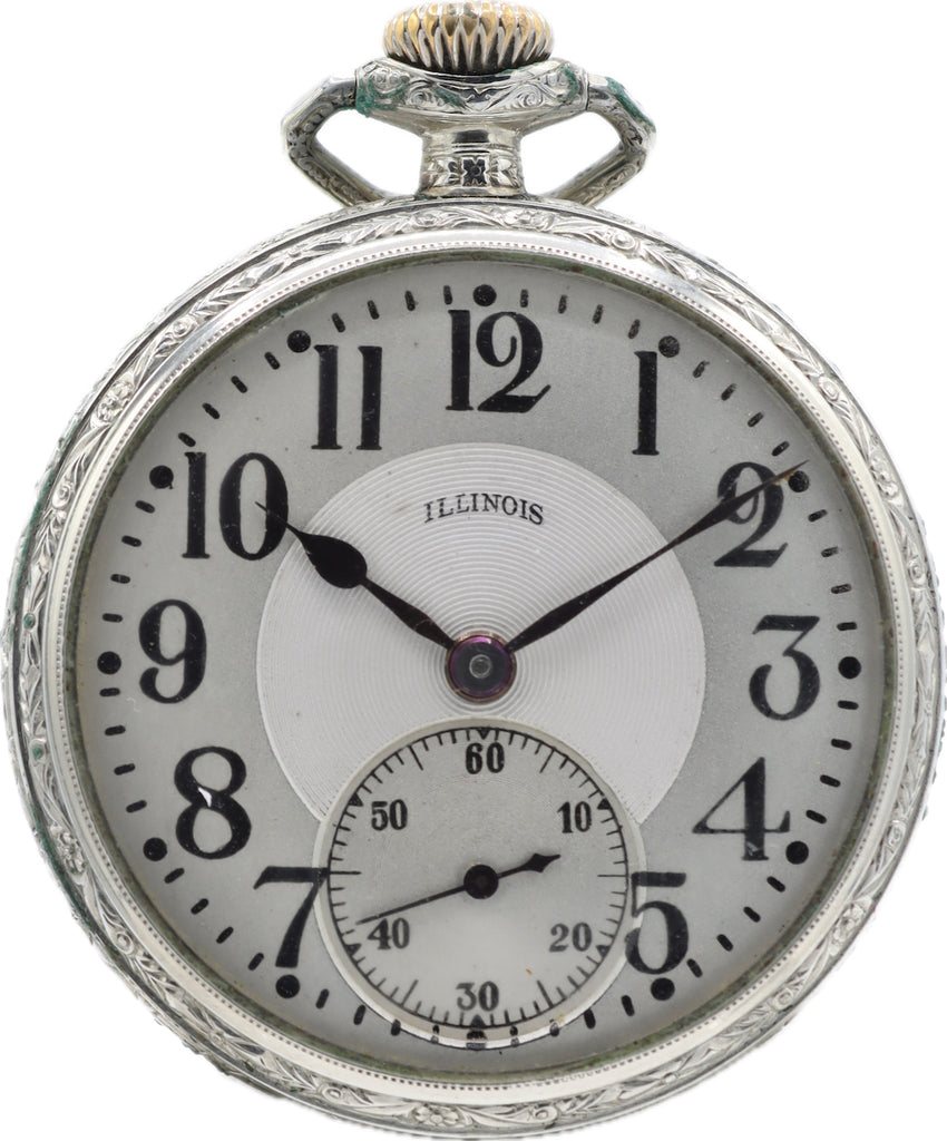 Antique 16S Illinois Time King 17 Jewel Mechanical Pocket Watch 305 Pinstripe