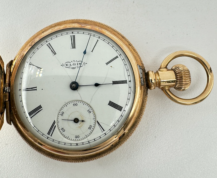 Antique 6 Size Elgin Beaded Center Mechanical Hunter Pocket Watch 95 14k GF