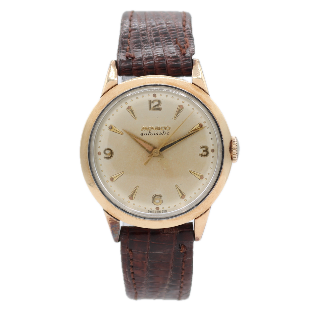 Vintage 33m Movado 16160 Tropical Men's Automatic Wristwatch Swiss Gold Capped